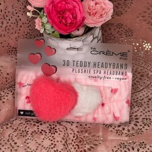 The Crème Shop Pink and White 3D Teddy Spa Headband